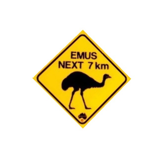 Emus Next 7 km Sign