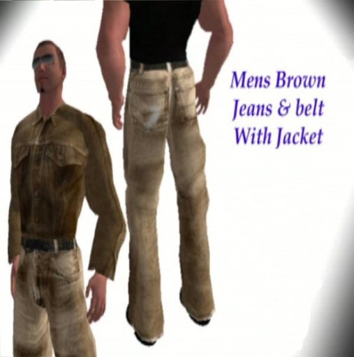 Second Life Marketplace Men's Brown Jeans Outfit