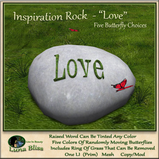 Inspiration Rock - Love - With Butterflies