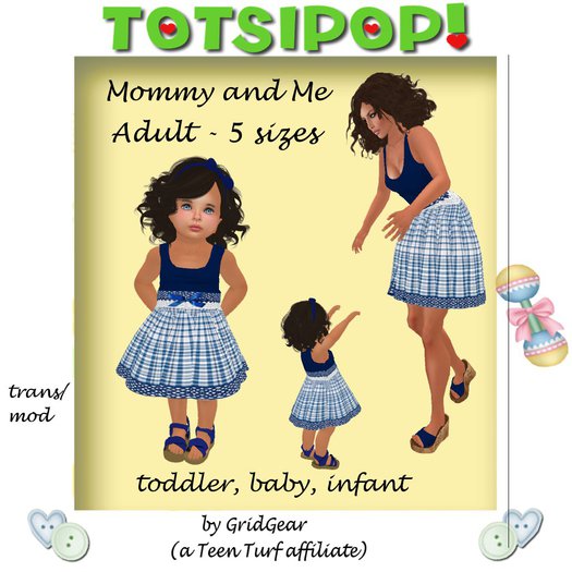 TOTSIPOP! Mommy and Me Blue Plaid Dress