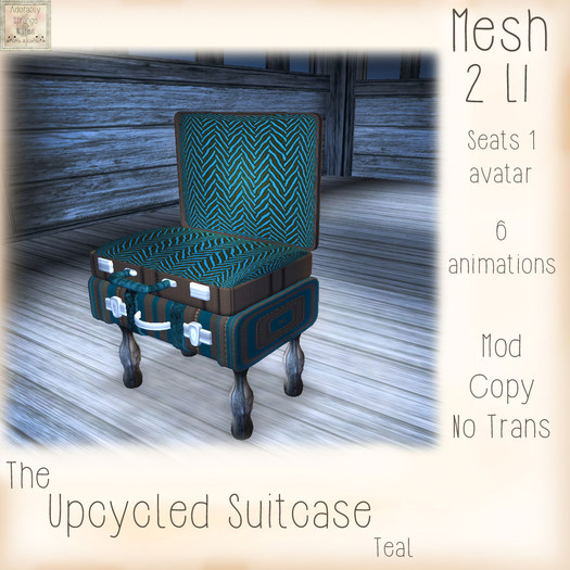 ~ASW~The Upcycled Suitcase~Teal