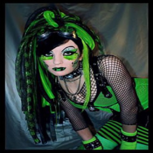 Goth Lady in Green Poster