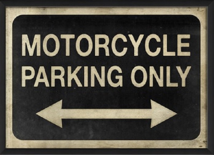 Motorcycle Parking Only (blk/gld) Sign