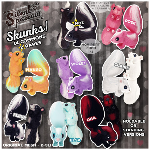 ~silentsparrow~ (Violet) Skunk - Holding - (Wear Me!)
