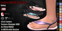 GAS [Ladies MESH Sandals Solea - 12x12 Colors with HUD] Demo