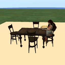 old kitchen table w. 4 chairs