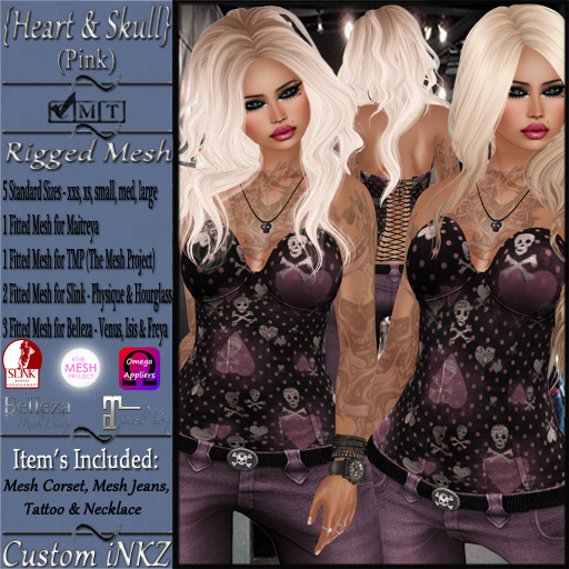 Custom iNKZ - Heart & Skull - Red