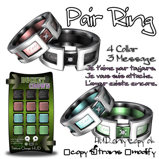 :Bucket Crown: Pair ring set