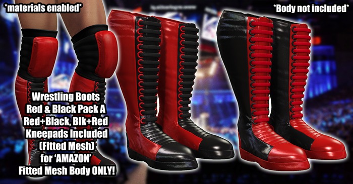 red wrestling boots