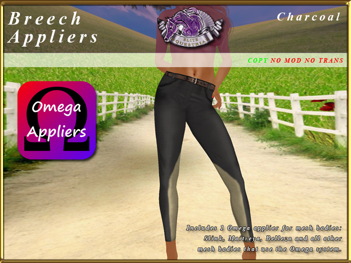 *E* Breeches Omega Applier [BOXED] Charcoal