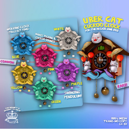 (Yummy) Uber Cat Cuckoo Clock - Green