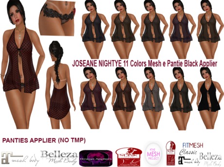 Second Life Marketplace Joseane Nightye 11 Colors Mesh E Pantie
