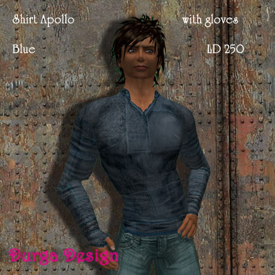 Shirt Apollo  with gloves blue, Durga Design