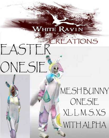 White Ravin Creations - Peep Mesh Bunny Onesie