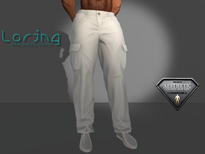 White Linen Cargo Pants (BOXED)