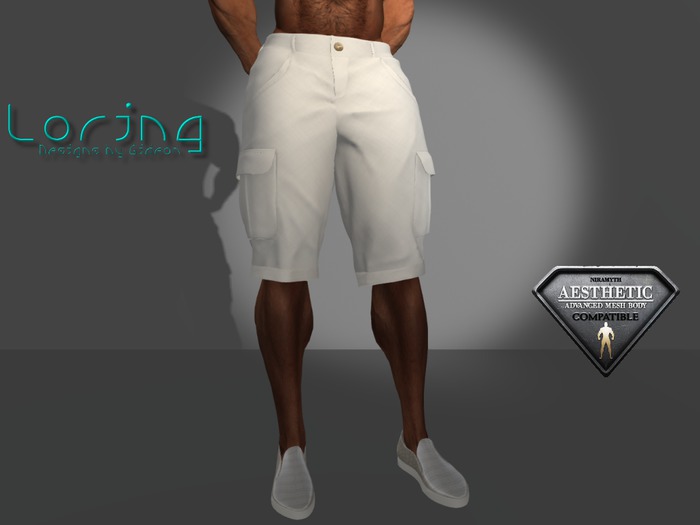 White Linen Cargo Shorts (BOXED)