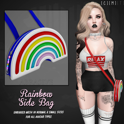 [ abrasive ] Rainbow Side Bag - Blue