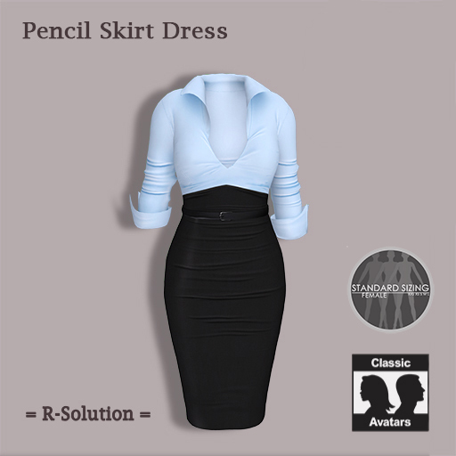 =R-Solution= PinUp Classic Pencil Skirt Dress BLUE