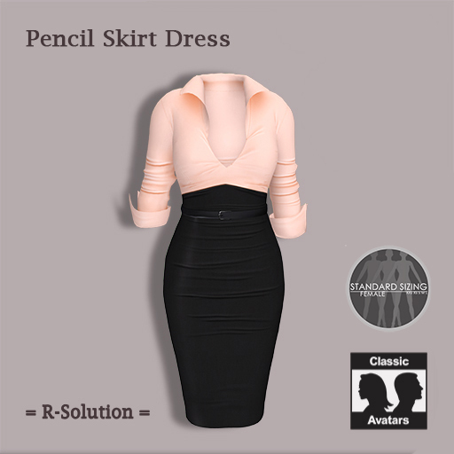 =R-Solution= PinUp Classic Pencil Skirt Dress PEACH