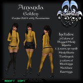 [FPI] Amanda Golden - Complete Mesh Suspender Shorts Outfit with Stockings, Jewelry & Boots