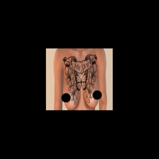 Free Spirit Butterfly Chest Tattoo Box