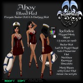 [FPI] Ahoy Blood Red - Complete Female Sailor & Bathing Suit Outfit comes with Jewelry, Hat, Shoes & Life Preserver