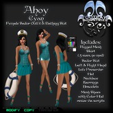 [FPI] Ahoy Cyan - Complete Female Sailor & Bathing Suit Outfit comes with Jewelry, Hat, Shoes & Life Preserver
