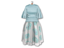 {amiable}Mesh Cutaway Shoulder Top&Flower Tulle Skirt01