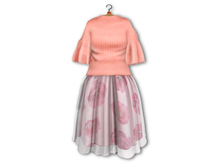 {amiable}Mesh Cutaway Shoulder Top&Flower Tulle Skirt02