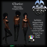 [FPI] Clarice Brown - Complete Sexy Female Pants Outfit with Rigged Mesh Bolero with Hands, Corset Top, & Boots