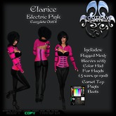 [FPI] Clarice Electric Pink - Complete Sexy Female Pants Outfit with Rigged Mesh Bolero with Hands, Corset Top, & Boots 