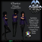 [FPI] Clarice Purple - Complete Sexy Female Pants Outfit with Rigged Mesh Bolero with Hands, Corset Top, & Boots