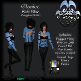 [FPI] Clarice Soft Blue - Complete Sexy Female Pants Outfit with Rigged Mesh Bolero with Hands, Corset Top, & Boots