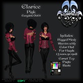 [FPI] Clarice Pink - Complete Sexy Female Pants Outfit with Rigged Mesh Bolero with Hands, Corset Top, & Boots