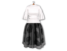 {amiable}Mesh Cutaway Shoulder Top&Flower Tulle Skirt06