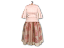 {amiable}Mesh Cutaway Shoulder Top&Flower Tulle Skirt03