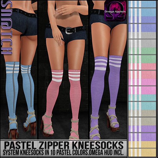 :::Sn@tch Pastel Zipper Socks (All Colors):::