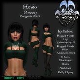 [FPI] Kesia Green - Complete Sexy Female Skirt Outfit comes with Jewelry, stockings & Shoes