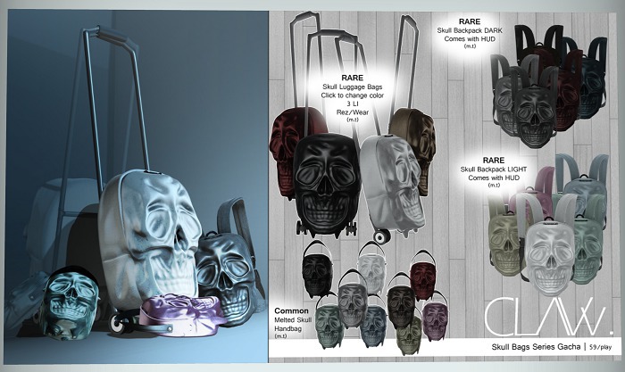 C L A Vv. Melted Skull Handbag Brown