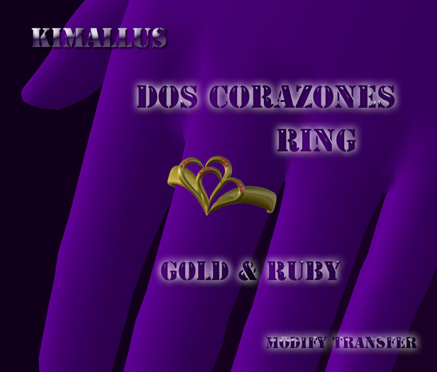 Dos Corazones Ring gold & ruby