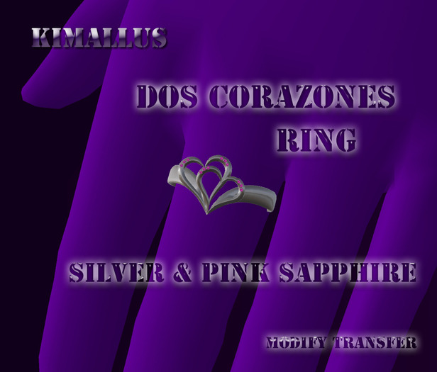 *KJ* Dos Corazones Ring silver & pink sapphire