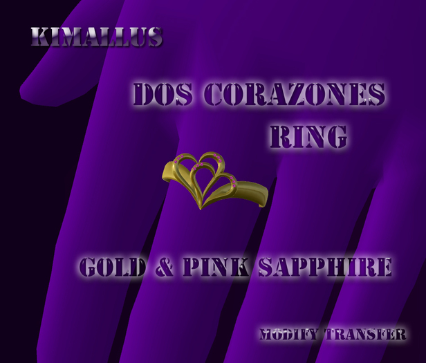 Dos Corazones RIng gold & pink sapphire
