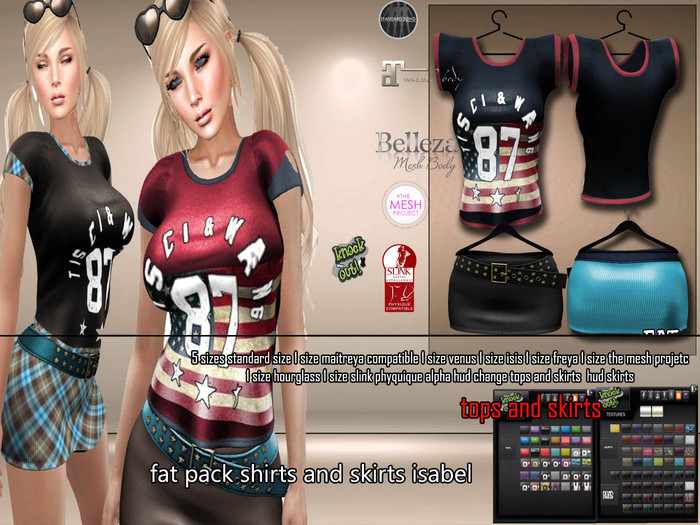 *KNOCKOUT! FAT PACK ISABEL TOP AND SKIRTS 