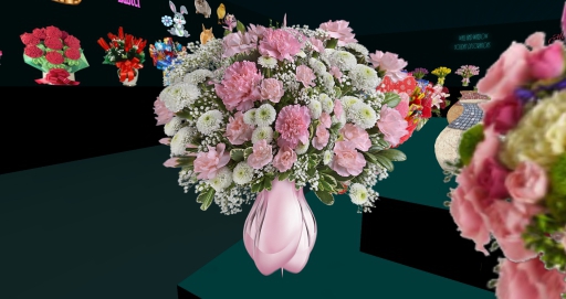 NEW Easter Pink Carnations & white Bachelor Buttons 2016