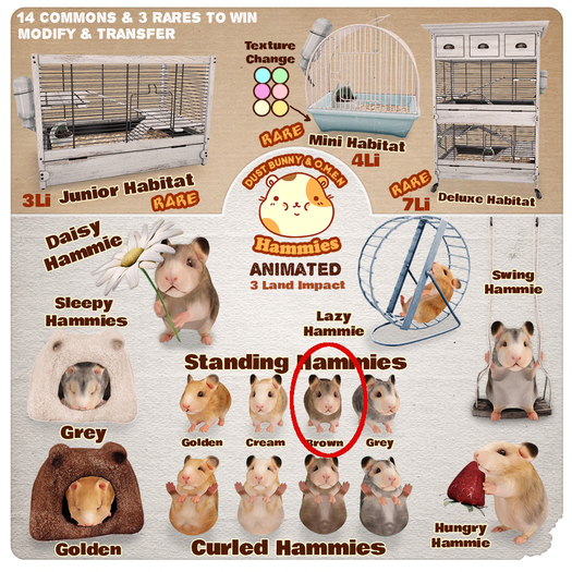 dust bunny & OMEN . hammies . standing hammie . brown BOX