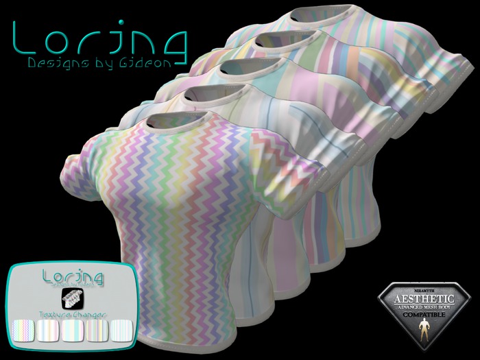 Easter T-Shirt Pastel Vertical Stripes w/HUD (BOXED)