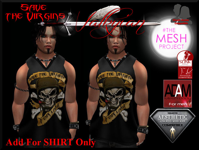 ~Valkyrian~ Save the Virgins- MENS JERSEY TOP (BOXED)