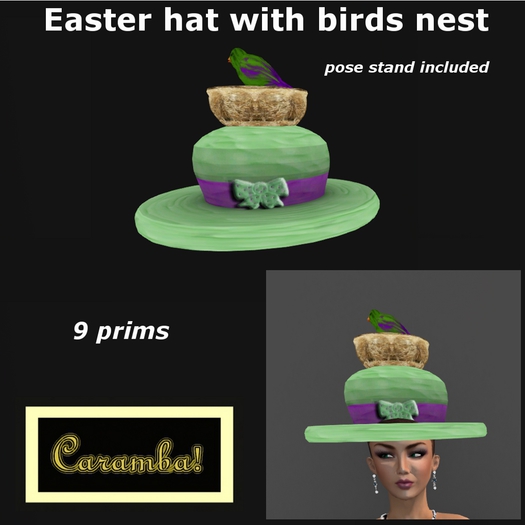 Easter hat with birds nest