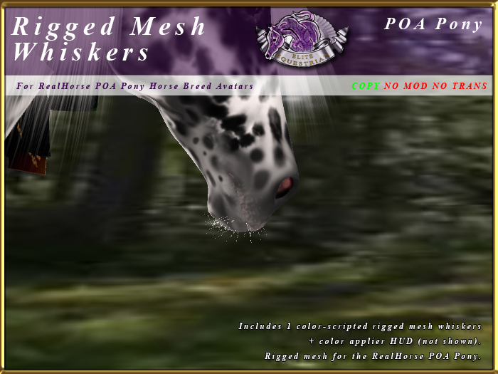*E* RealHorse Rigged Mesh Whiskers [BOXED]  RHPOA Pony