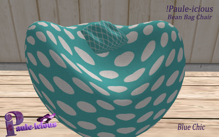 !Paule-icious Bean Bag Chair Blue Chic *
